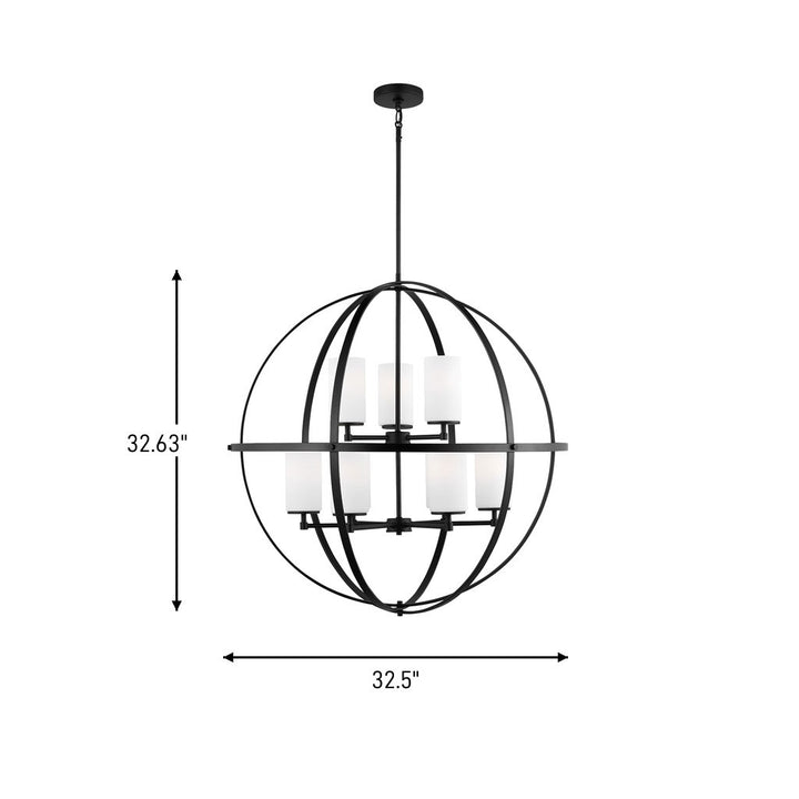 Generation Lighting Canada - 3124609-112 - Nine Light Chandelier - Alturas - Midnight Black