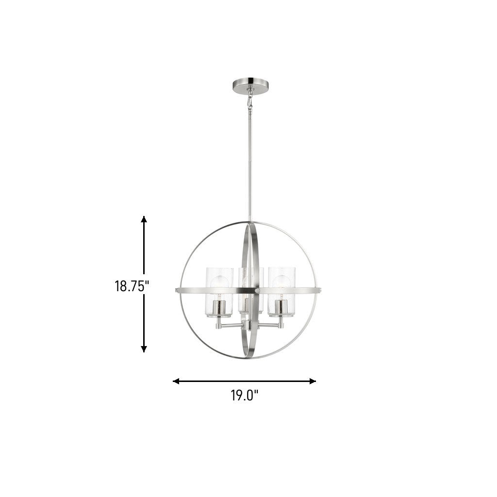 Generation Lighting Canada - 3124673-962 - Three Light Chandelier - Alturas - Brushed Nickel