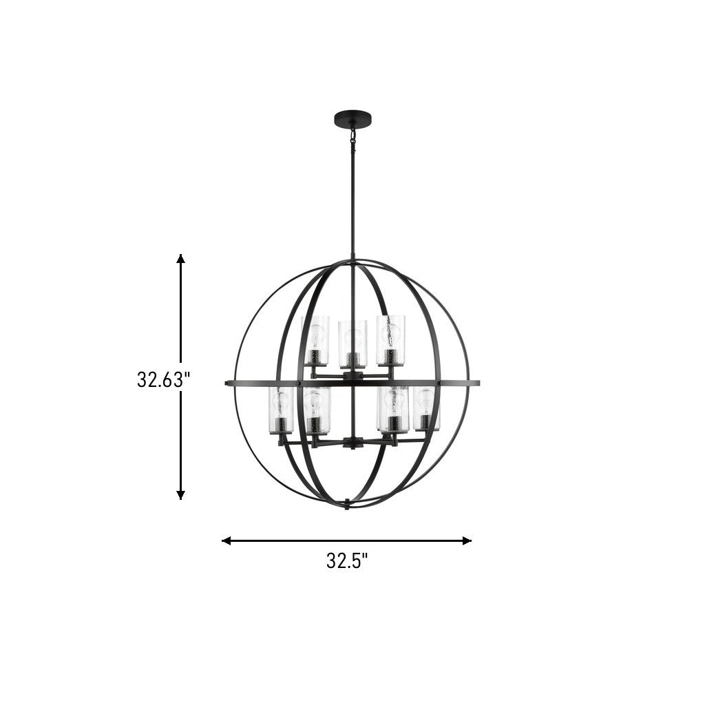Generation Lighting Canada - 3124679-112 - Nine Light Chandelier - Alturas - Midnight Black