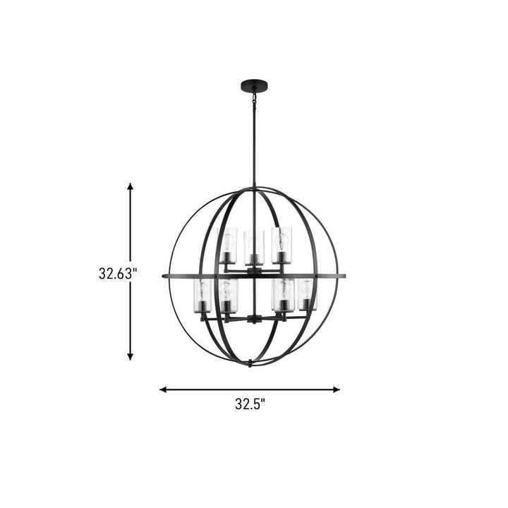Generation Lighting Canada - 3124679-112 - Nine Light Chandelier - Alturas - Midnight Black