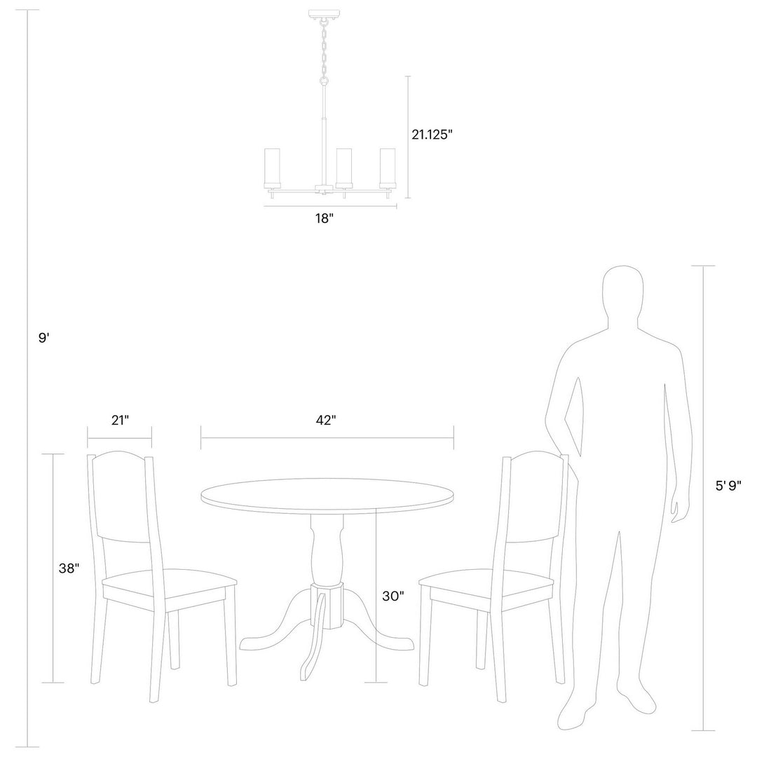 Visual Comfort Studio Canada - 3190303EN-112 - Three Light Chandelier - Zire - Midnight Black