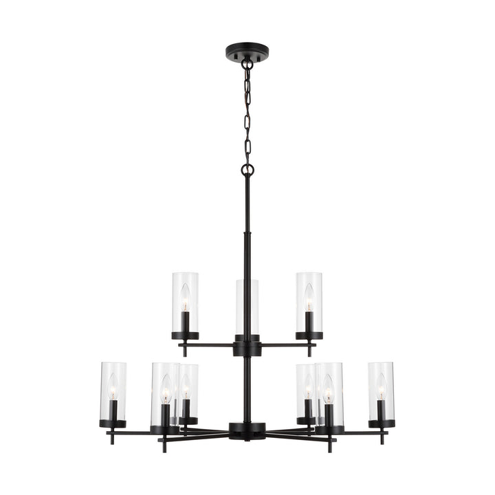 Zire Nine Light Chandelier in Midnight Black - available from The Lighting Shoppe, trusted by Canadian homeowners