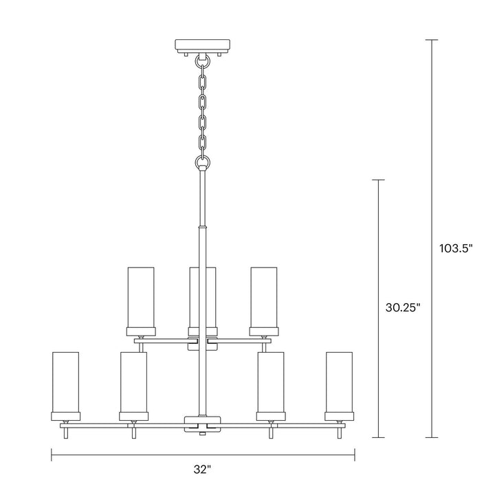 Visual Comfort Studio Canada - 3190309EN-848 - Nine Light Chandelier - Zire - Satin Brass