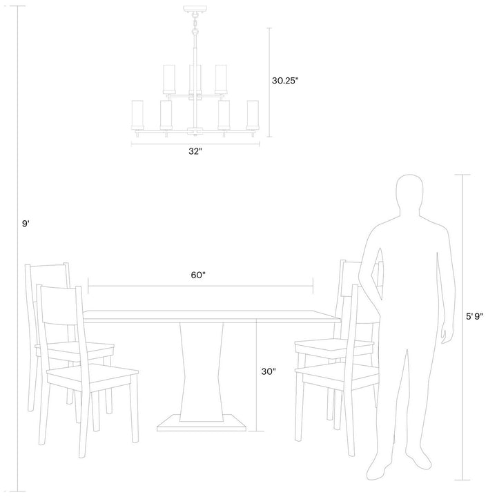 Visual Comfort Studio Canada - 3190309EN-848 - Nine Light Chandelier - Zire - Satin Brass
