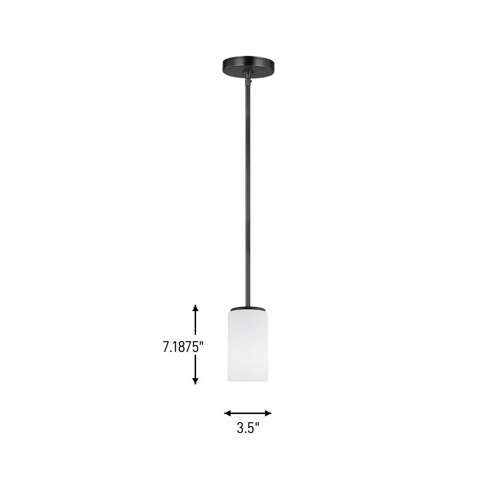 Generation Lighting Canada - 6124601-112 - One Light Mini-Pendant - Alturas - Midnight Black
