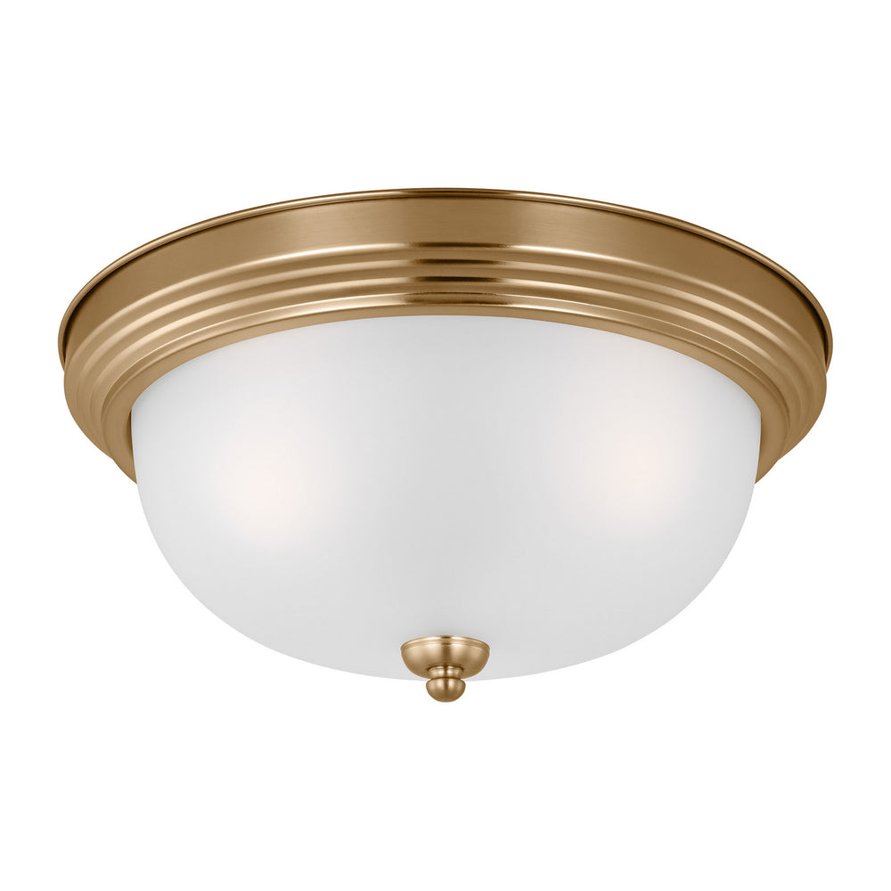 Generation Lighting Canada - 77065EN3-848 - Three Light Flush Mount - Geary - Satin Brass
