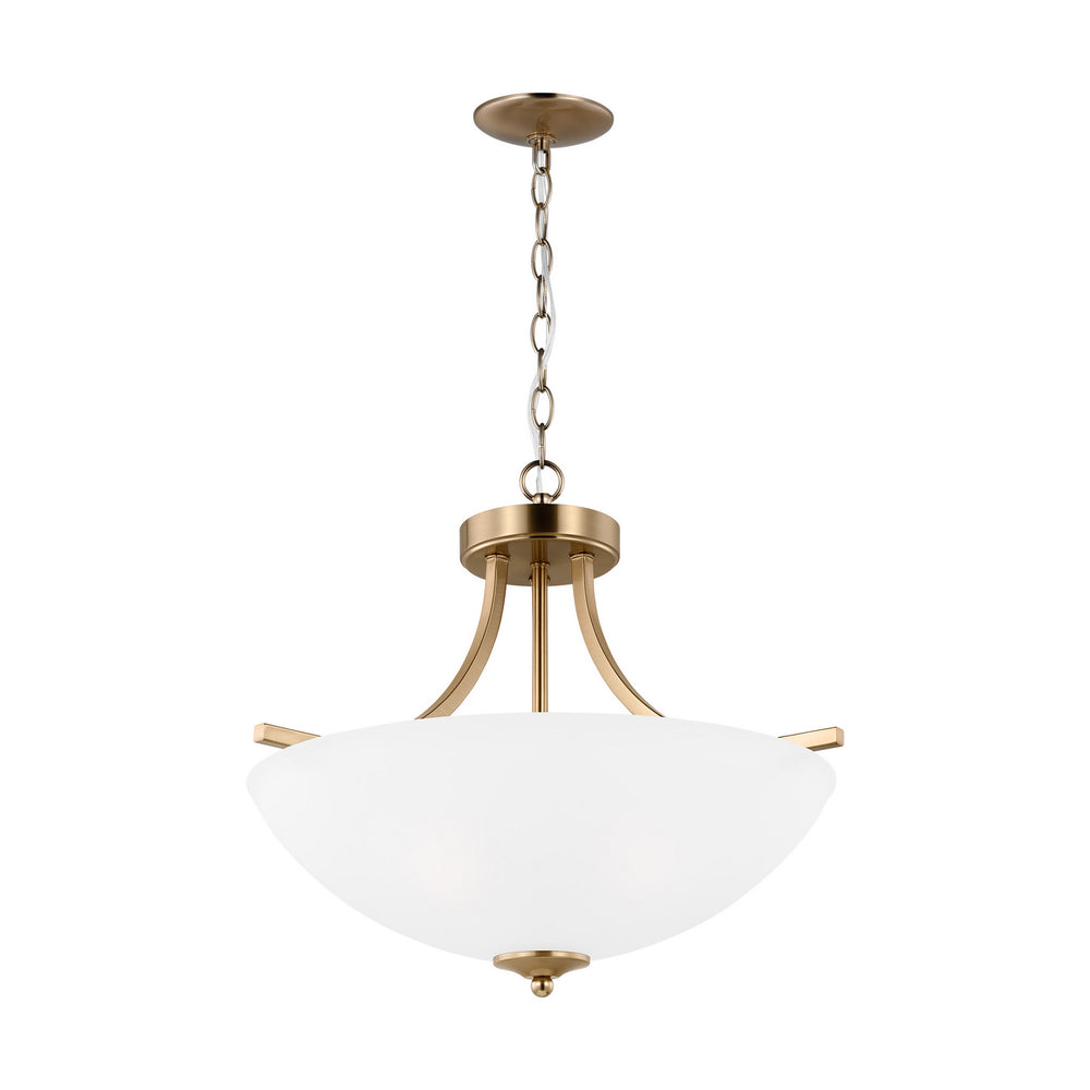 Generation Lighting Canada - 7716503EN3-848 - Three Light Semi-Flush Convertible Pendant - Geary - Satin Brass