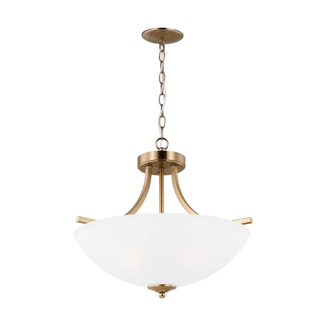 Generation Lighting Canada - 7716503EN3-848 - Three Light Semi-Flush Convertible Pendant - Geary - Satin Brass