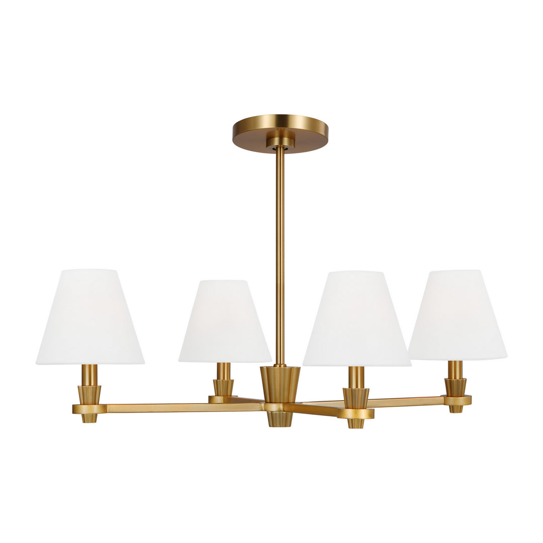Paisley Four Light Chandelier in Burnished Brass - available from The Lighting Shoppe, trusted by Canadian homeowners
