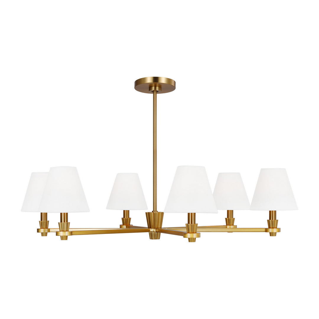 Paisley Six Light Chandelier in Burnished Brass - available from The Lighting Shoppe, trusted by Canadian homeowners