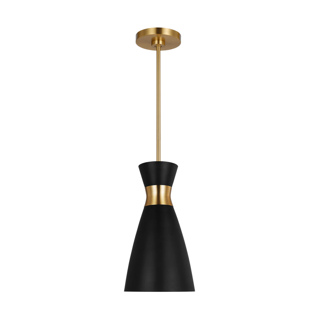 Heath One Light Pendant in Midnight Black and Burnished Brass - available from The Lighting Shoppe, trusted by Canadian homeowners