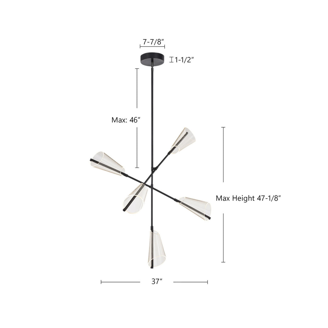 Kuzco Canada - CH62737-BK/LG - LED Chandelier - Mulberry - Black/Light Guide