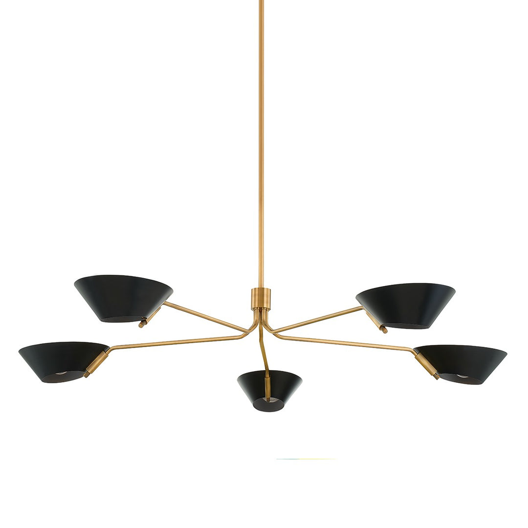 Sacramento Five Light Chandelier in Patina Brass/Soft Black - available from The Lighting Shoppe, trusted by Canadian homeowners