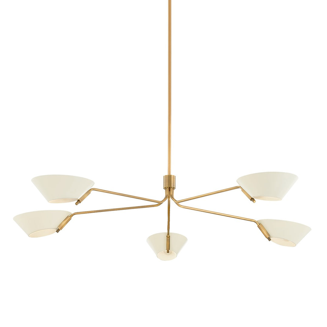 Sacramento Five Light Chandelier in Patina Brass And Soft Sand - available from The Lighting Shoppe, trusted by Canadian homeowners