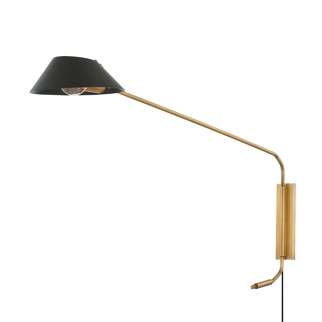 Sacramento One Light Wall Sconce in Patina Brass/Soft Black - available from The Lighting Shoppe, trusted by Canadian homeowners