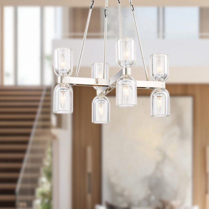 Alora Canada - CH338822PNCC - Eight Light Chandelier - Lucian - Clear Crystal/Polished Nickel