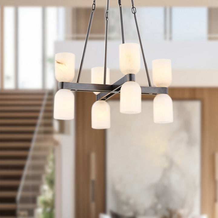 Alora Canada - CH338822UBAR - Eight Light Chandelier - Lucian - Urban Bronze/Alabaster