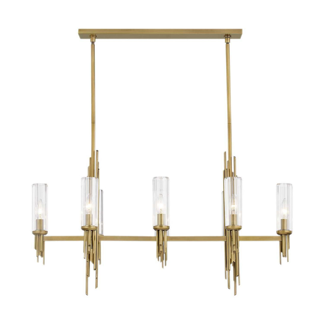 Alora Canada - LP335838VBCR - Eight Light Pendant - Torres - Ribbed Glass/Vintage Brass