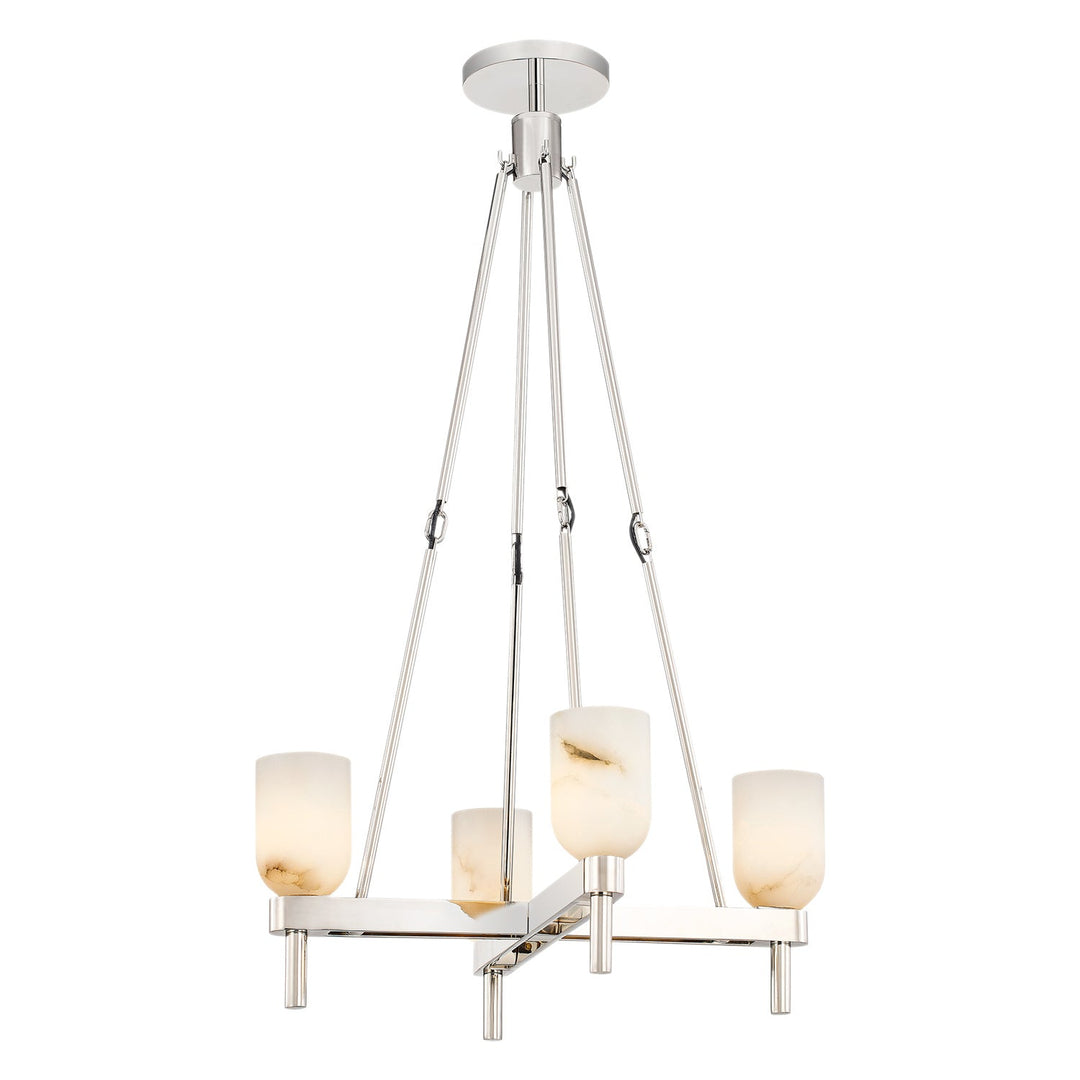 Alora Canada - PD338422PNAR - Four Light Pendant - Lucian - Polished Nickel/Alabaster