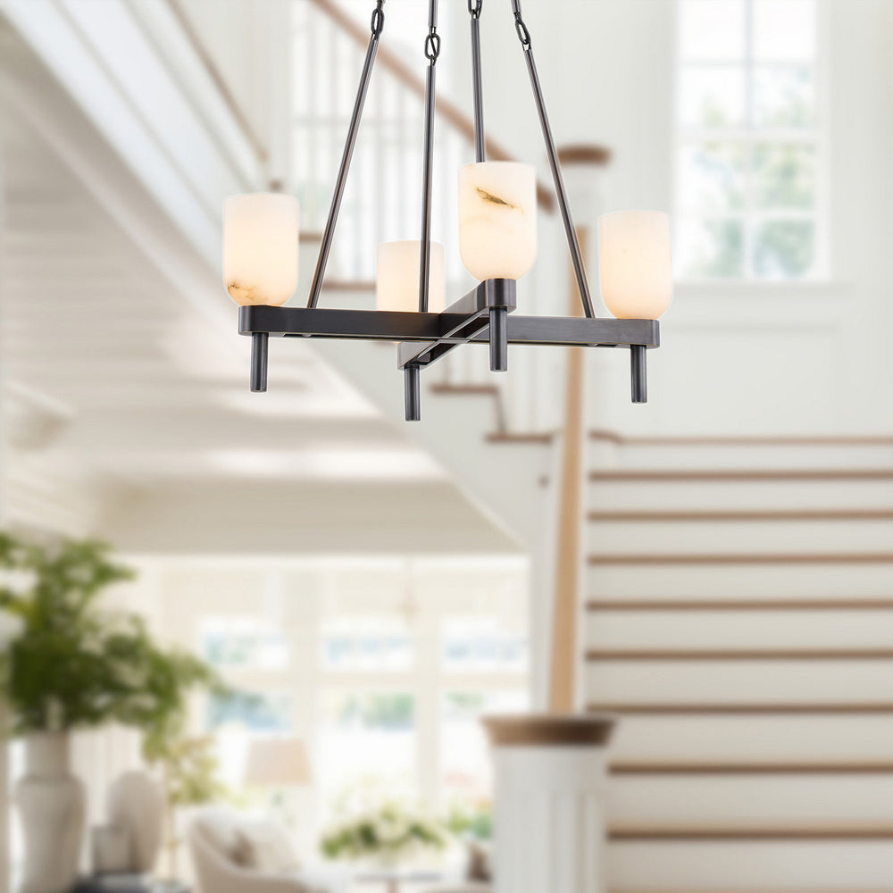 Alora Canada - PD338422UBAR - Four Light Pendant - Lucian - Urban Bronze/Alabaster