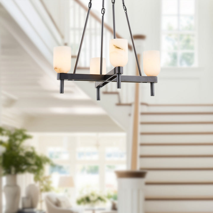 Alora Canada - PD338422UBAR - Four Light Pendant - Lucian - Urban Bronze/Alabaster