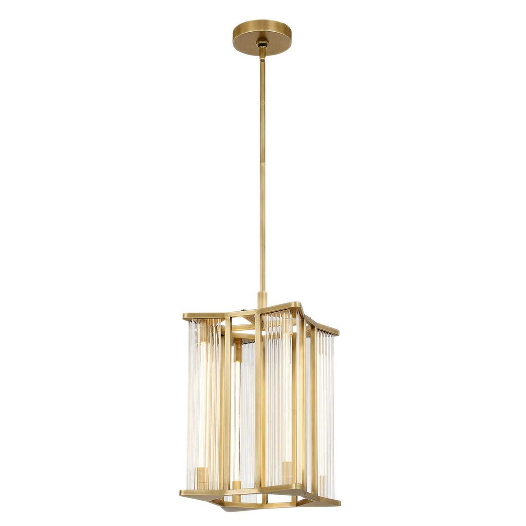Alora Canada - PD339415VBCR - LED Pendant - Sabre - Ribbed Glass/Vintage Brass