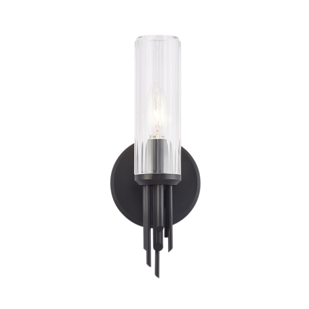 Alora Canada - WV335103MBCR - One Light Vanity - Torres - Clear Ribbed Glass/Matte Black
