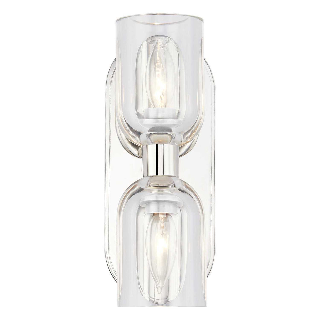 Alora Canada - WV338902PNCC - Two Light Vanity - Lucian - Clear Crystal/Polished Nickel