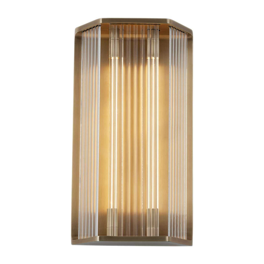 Alora Canada - WV339216VBCR - LED Vanity - Sabre - Ribbed Glass/Vintage Brass