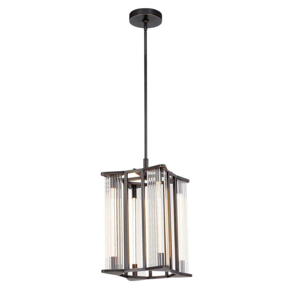 Alora Canada - PD339415UBCR - LED Pendant - Sabre - Ribbed Glass/Urban Bronze