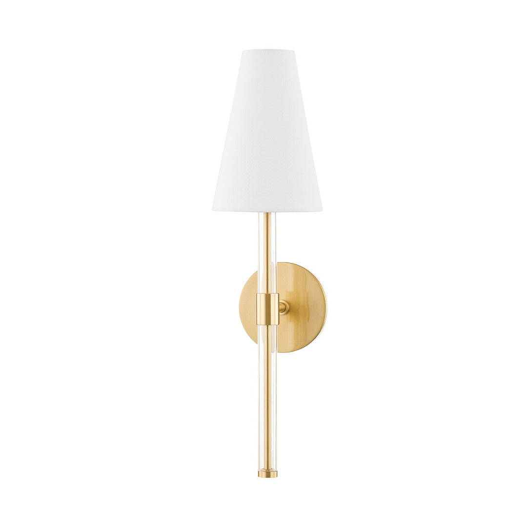 Janelle One Light Wall Sconce in Aged Brass - available from The Lighting Shoppe, trusted by Canadian homeowners