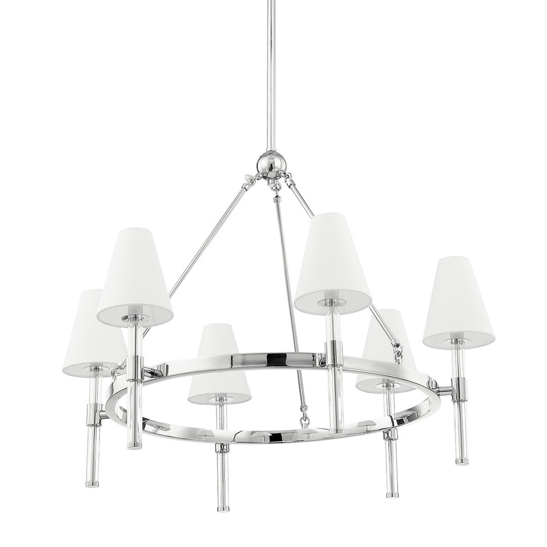 Janelle Six Light Chandelier in Polished Nickel - available from The Lighting Shoppe, trusted by Canadian homeowners