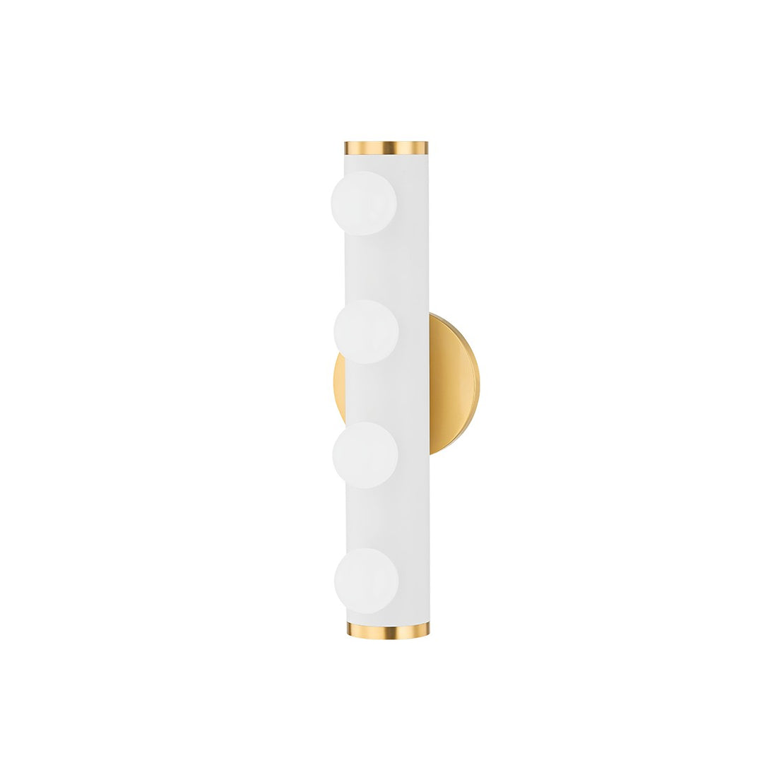 Penny Four Light Bath and Vanity in Aged Brass - available from The Lighting Shoppe, trusted by Canadian homeowners