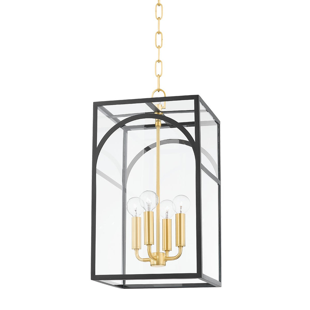 Addison Four Light Pendant in Aged Brass/Textured Black Combo - available from The Lighting Shoppe, trusted by Canadian homeowners