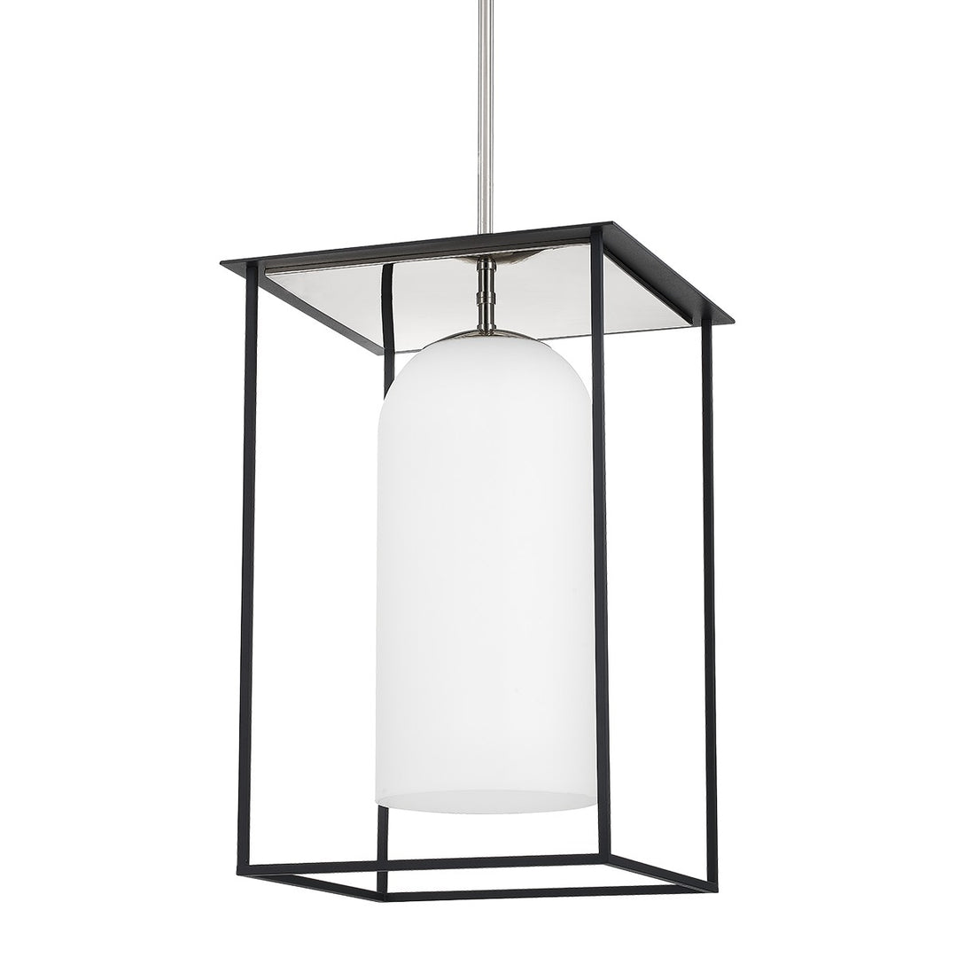 Teres One Light Pendant in Polished Nickel/Textured Black - available from The Lighting Shoppe, trusted by Canadian homeowners