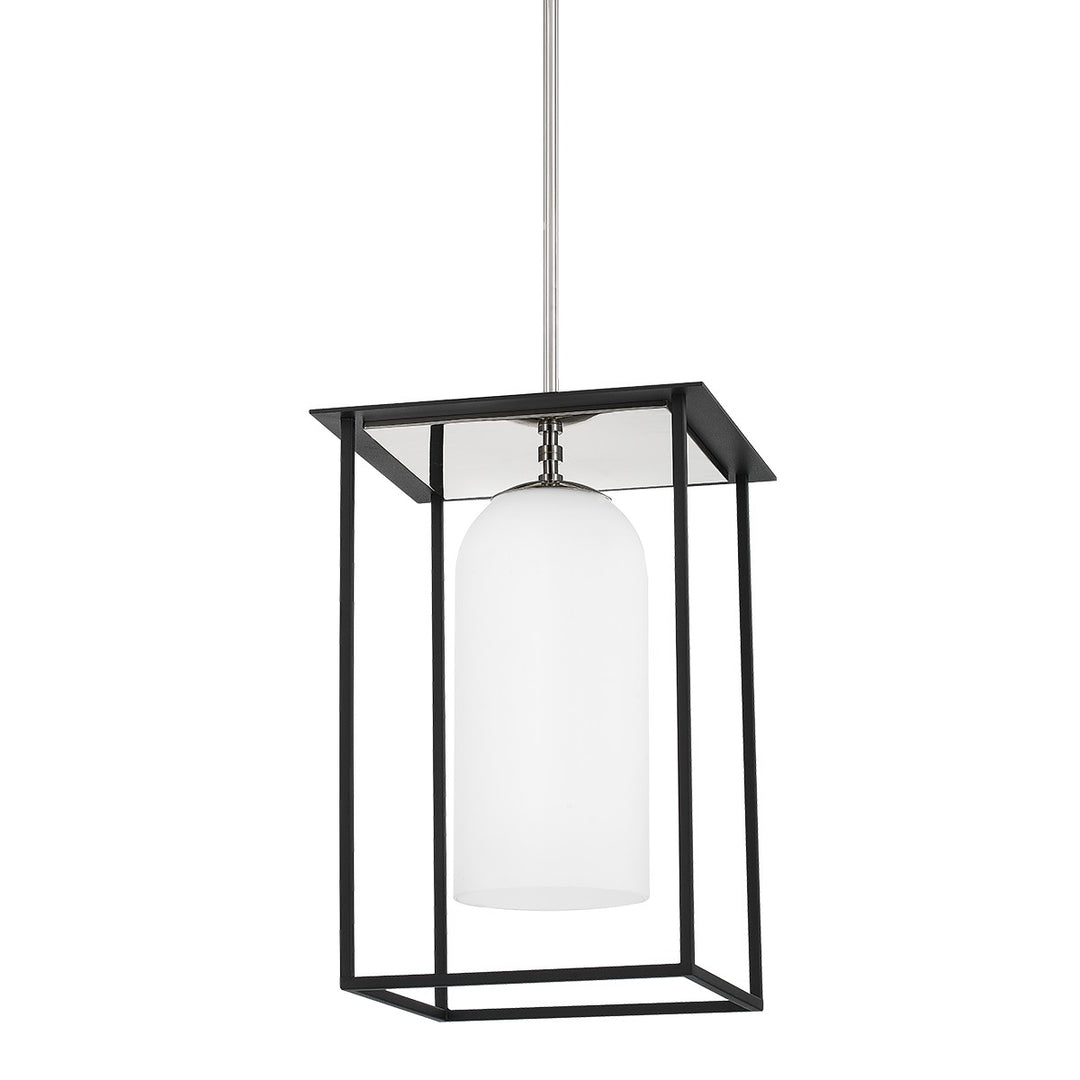 Teres One Light Pendant in Polished Nickel/Textured Black - available from The Lighting Shoppe, trusted by Canadian homeowners