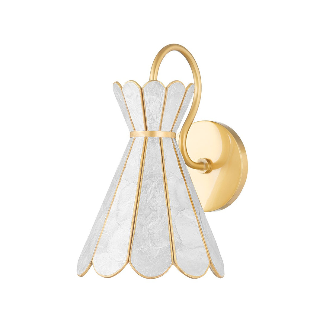 Lyra One Light Wall Sconce in Aged Brass - available from The Lighting Shoppe, trusted by Canadian homeowners