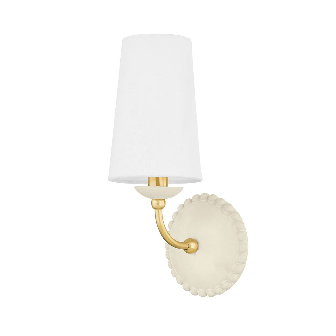 Rhea One Light Wall Sconce in Aged Brass/Ceramic Antique Ivory - available from The Lighting Shoppe, trusted by Canadian homeowners
