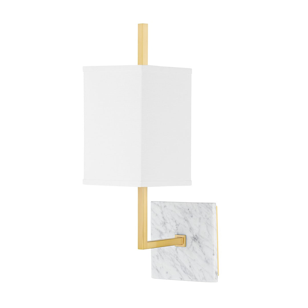 Mikaela One Light Wall Sconce in Aged Brass - available from The Lighting Shoppe, trusted by Canadian homeowners