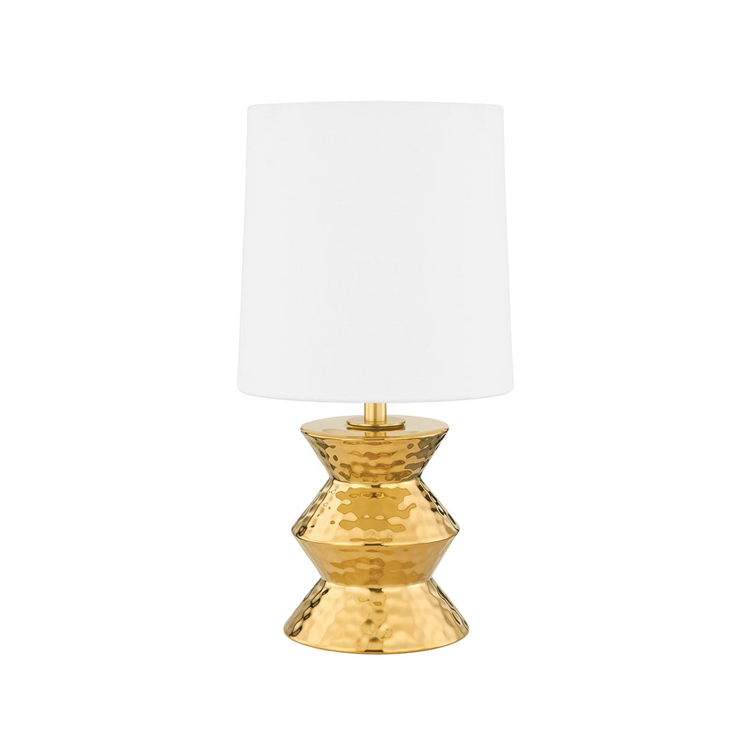 Zoe One Light Table Lamp in Aged Brass Ceramic Gold - available from The Lighting Shoppe, trusted by Canadian homeowners