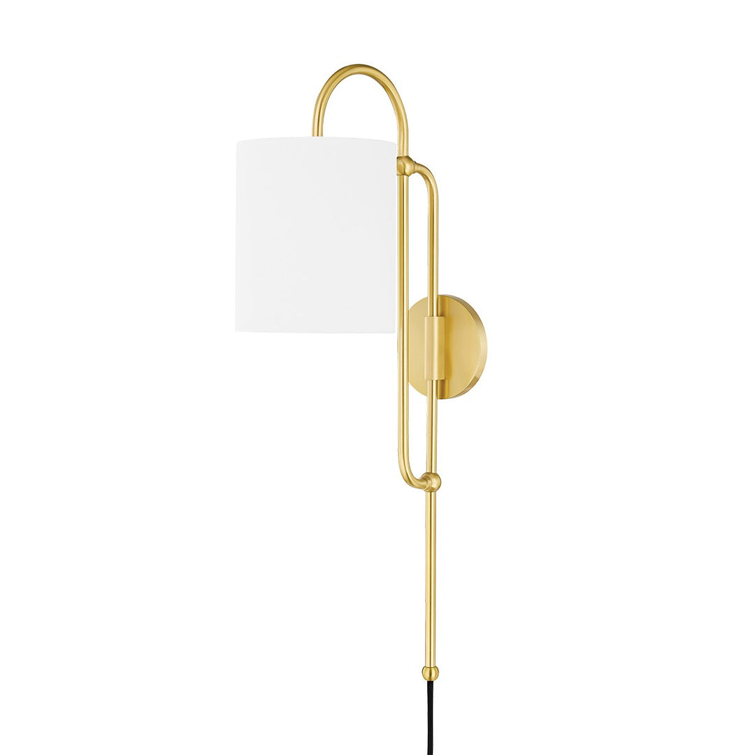 Caroline One Light Wall Sconce in Aged Brass - available from The Lighting Shoppe, trusted by Canadian homeowners