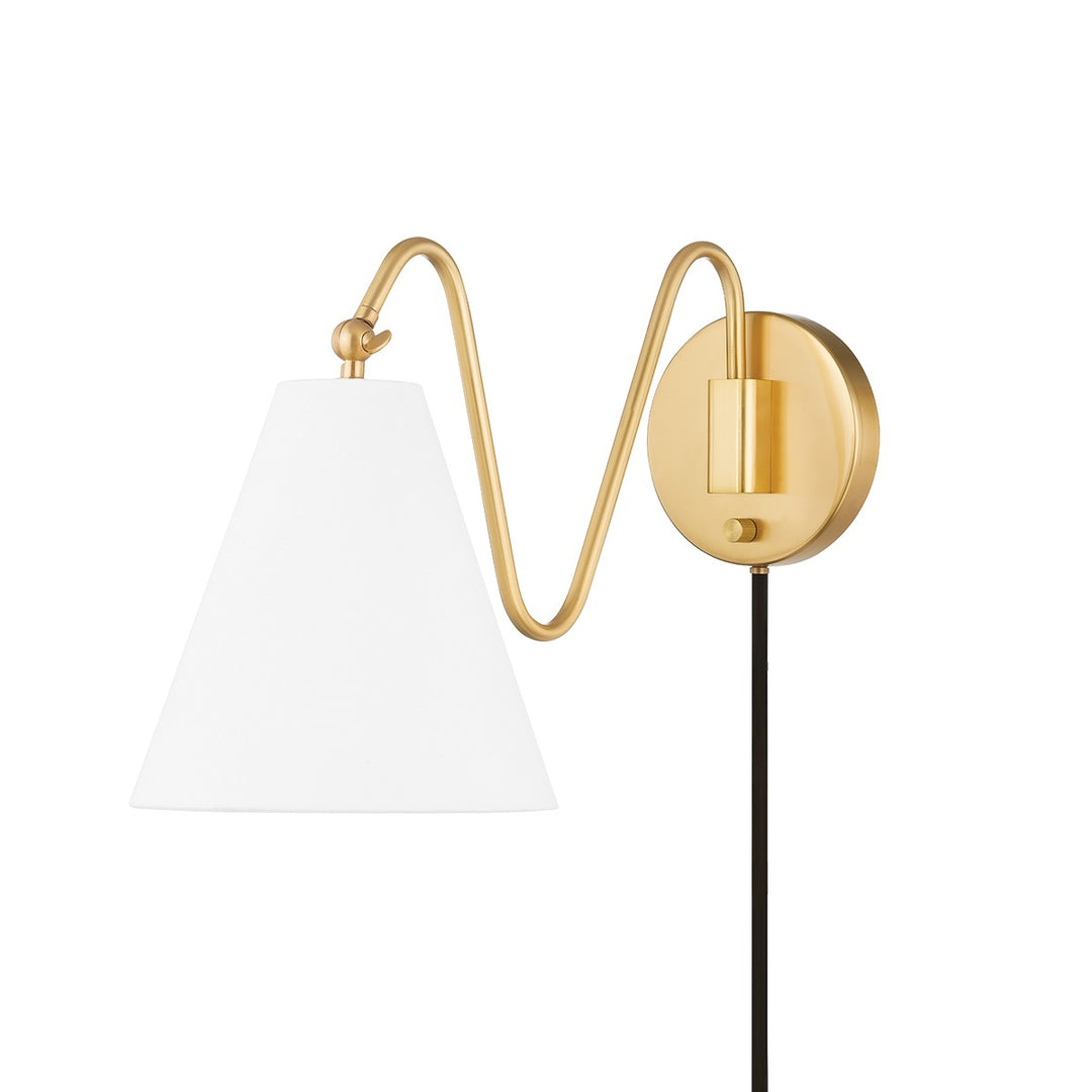 Onda One Light Wall Sconce in Aged Brass - available from The Lighting Shoppe, trusted by Canadian homeowners