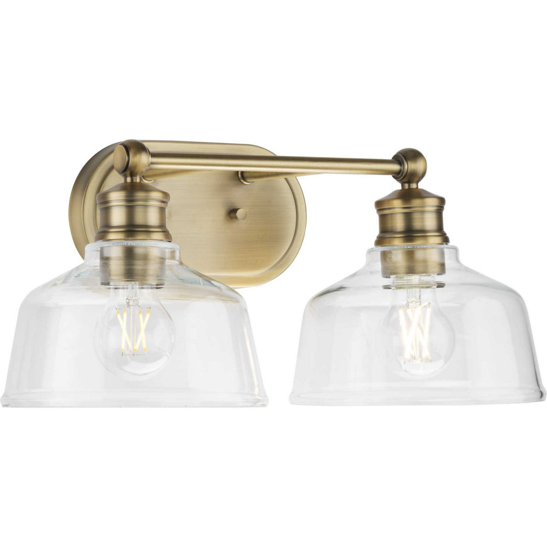 Singleton Two Light Bath in Vintage Brass - available from The Lighting Shoppe, trusted by Canadian homeowners