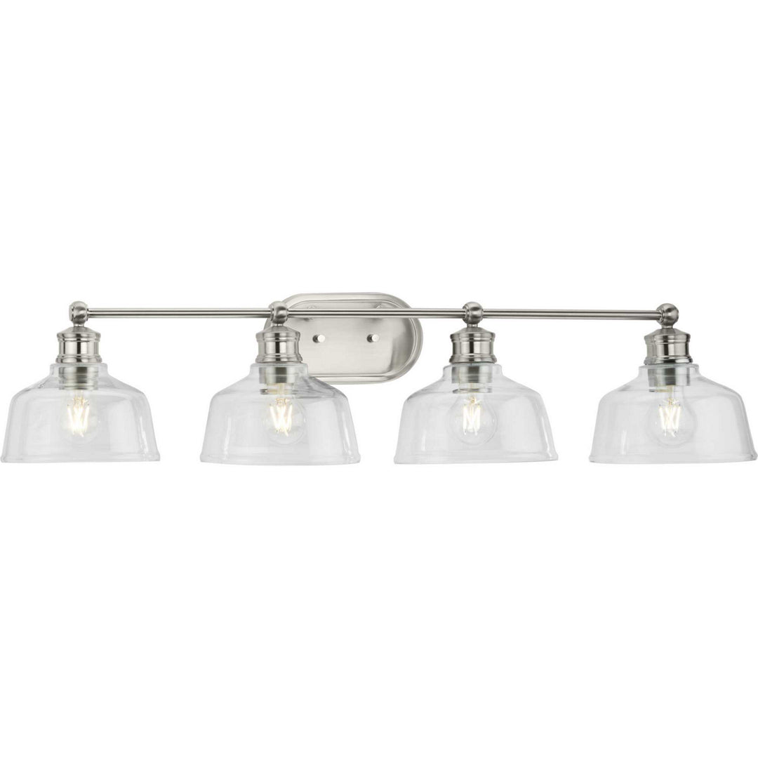 Singleton Four Light Bath in Brushed Nickel - available from The Lighting Shoppe, trusted by Canadian homeowners