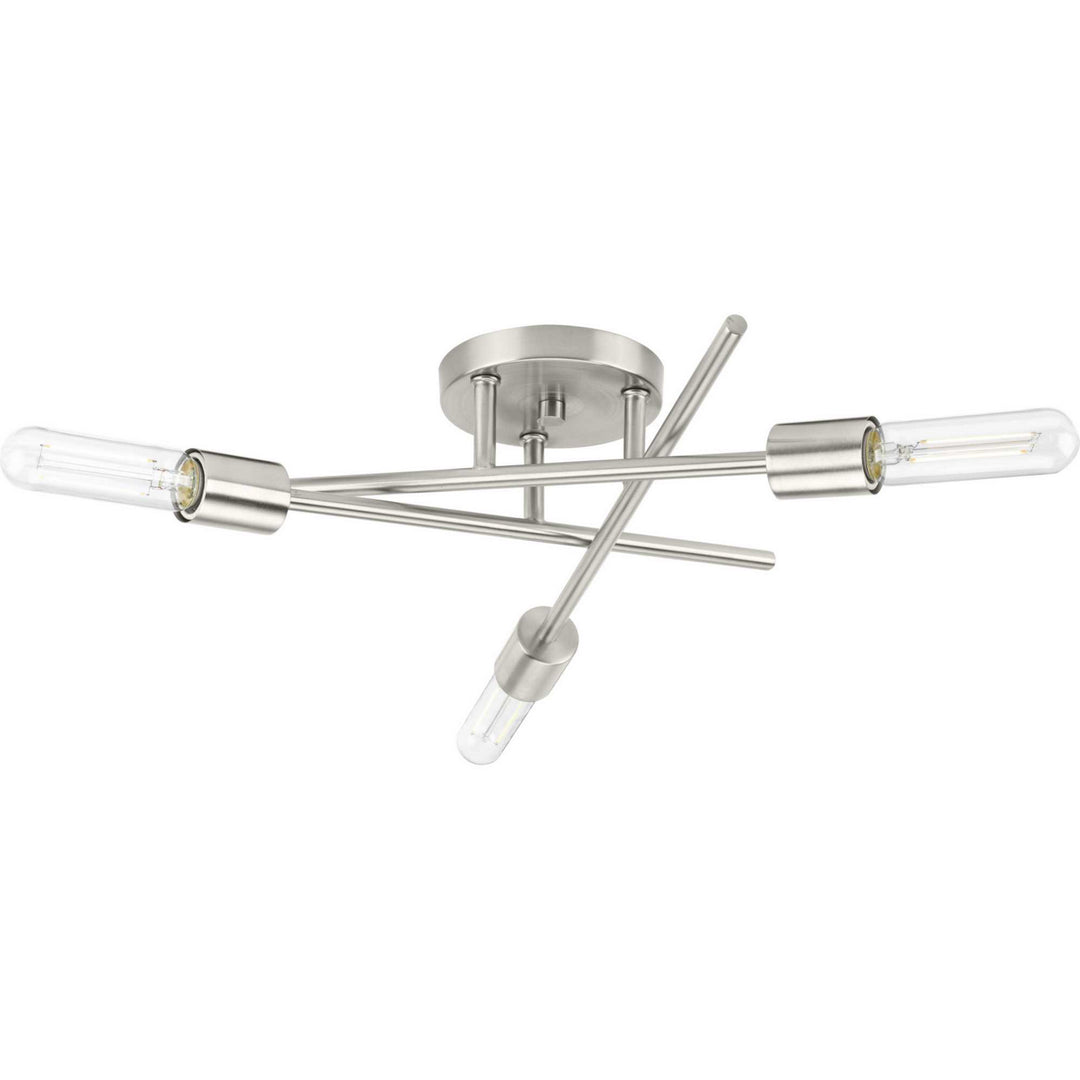 Astra Three Light Semi Flush Mount in Brushed Nickel - available from The Lighting Shoppe, trusted by Canadian homeowners