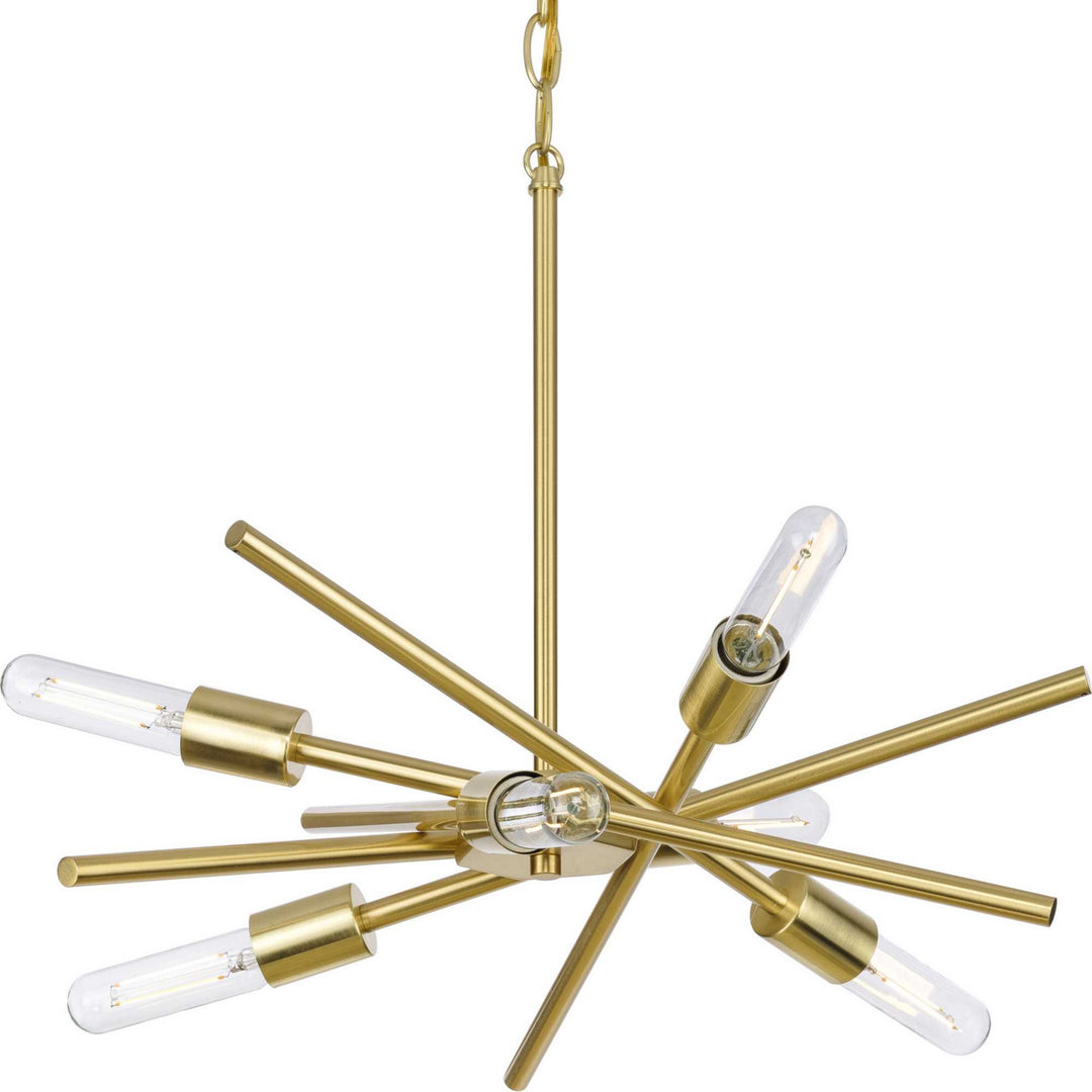 Progress Canada - P400108-012 - Six Light Chandelier - Astra - Satin Brass