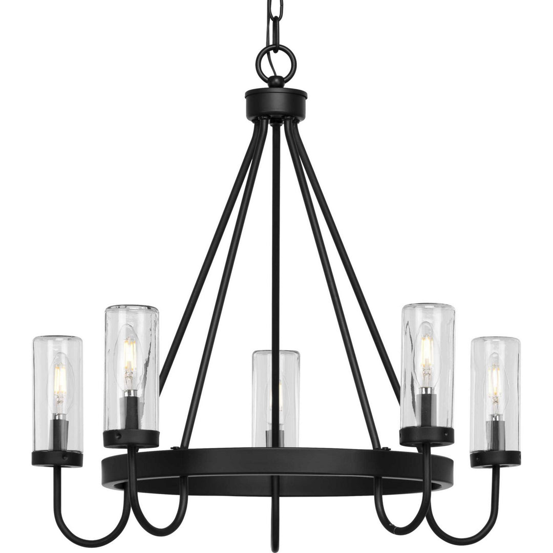 Swansea Five Light Outdoor Chandelier in Matte Black - available from The Lighting Shoppe, trusted by Canadian homeowners