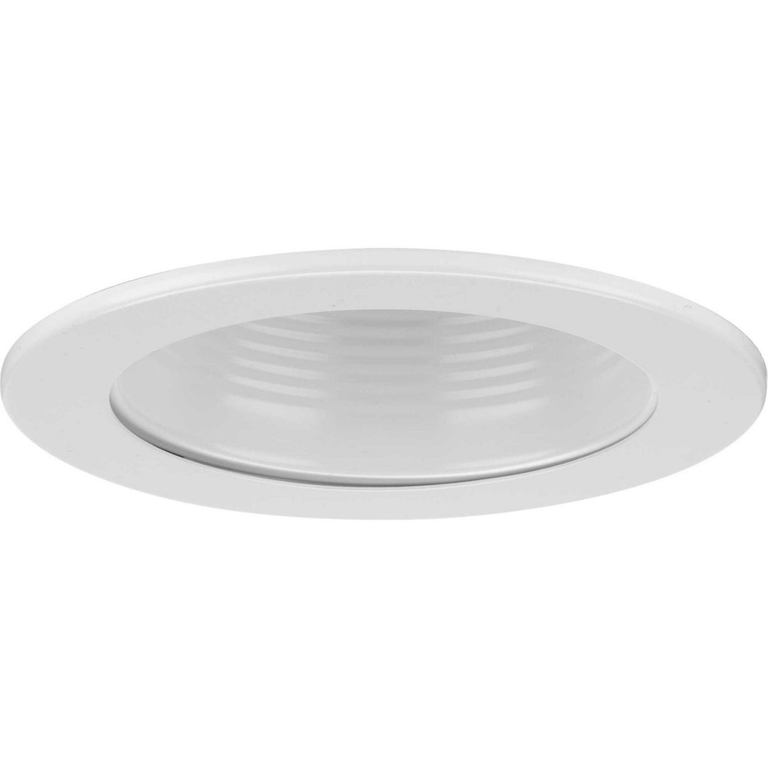 4IN RECESSED One Light Step Baffle Trim in Satin White - available from The Lighting Shoppe, trusted by Canadian homeowners