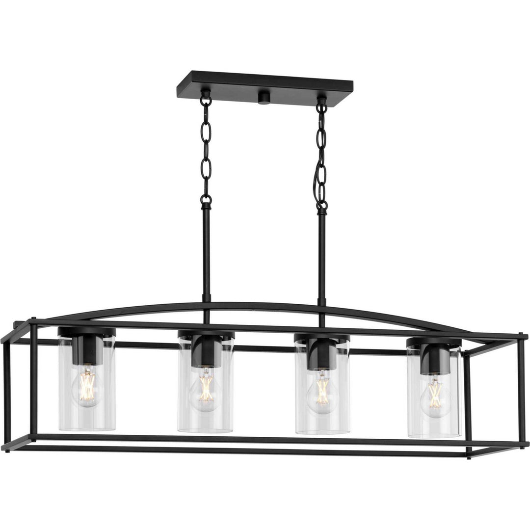 Swansea Four Light Outdoor Island Chandelier in Matte Black - available from The Lighting Shoppe, trusted by Canadian homeowners