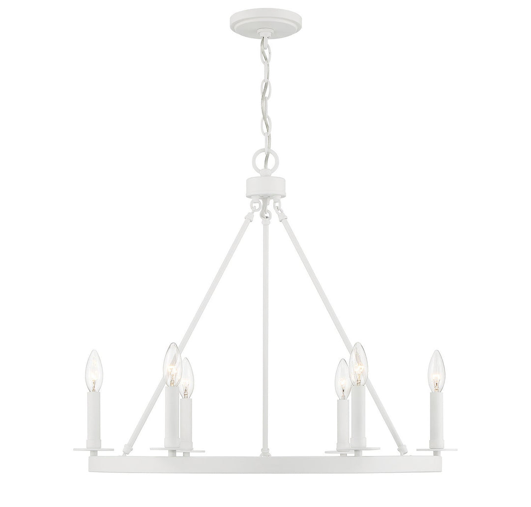 Meridian - M10093BQW - Six Light Chandelier - Bisque White